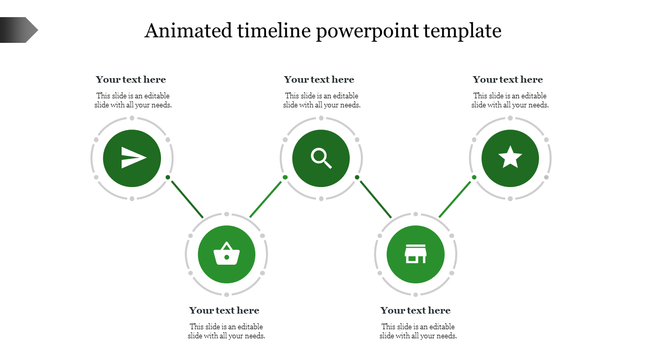 animated timeline powerpoint template-5-Green
